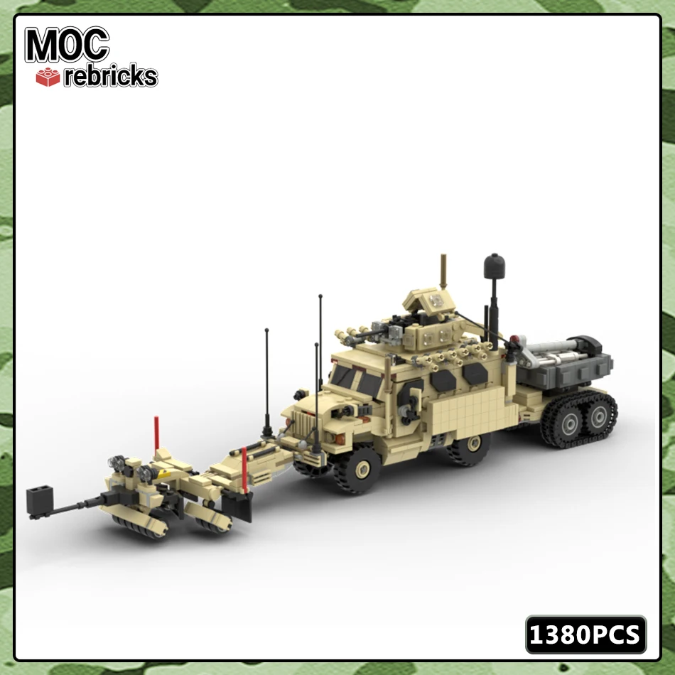 MOC Military Series Building Block Model International-Navistar MaxxPro Dash DXM Army Off-road Vehicle Weapon DIY Children Toys