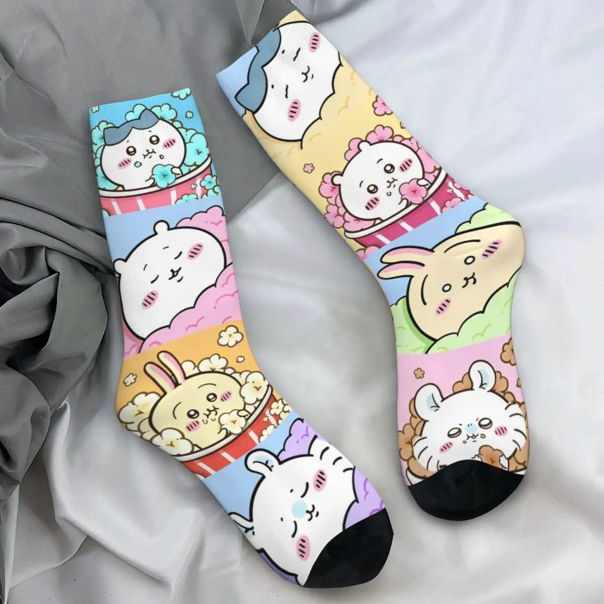 Cute Chiikawa Socks Trendy Stockings Autumn Anti Skid Couple Socks Quality Graphic Skateboard Socks