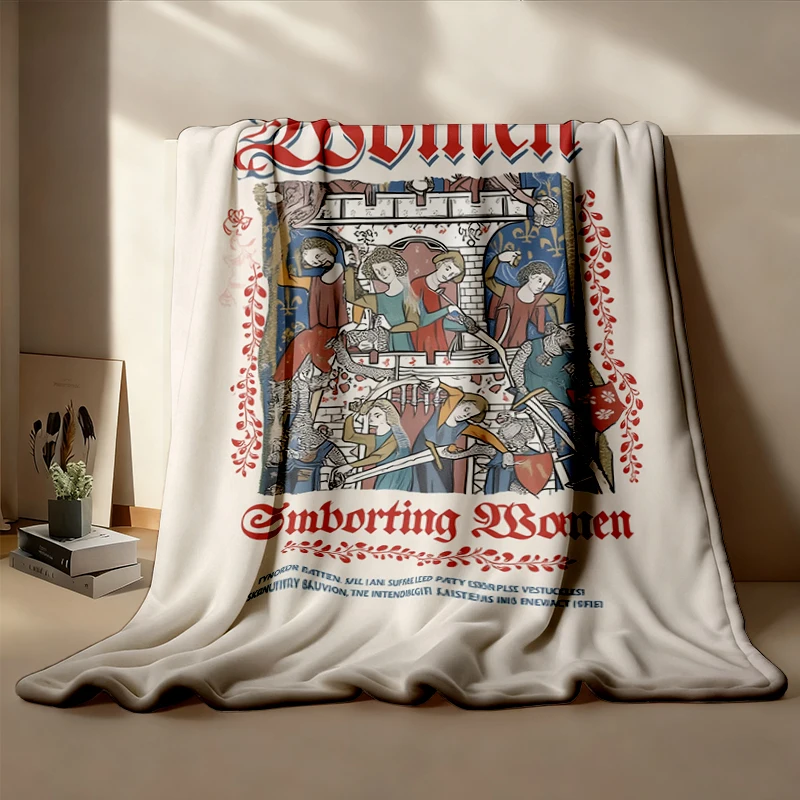 Femenist Medieval Flannel Throw, Feminism Cozy Blanket, Vintage Sisterhood, Will Be, Feminist Rage, Radical Femenism