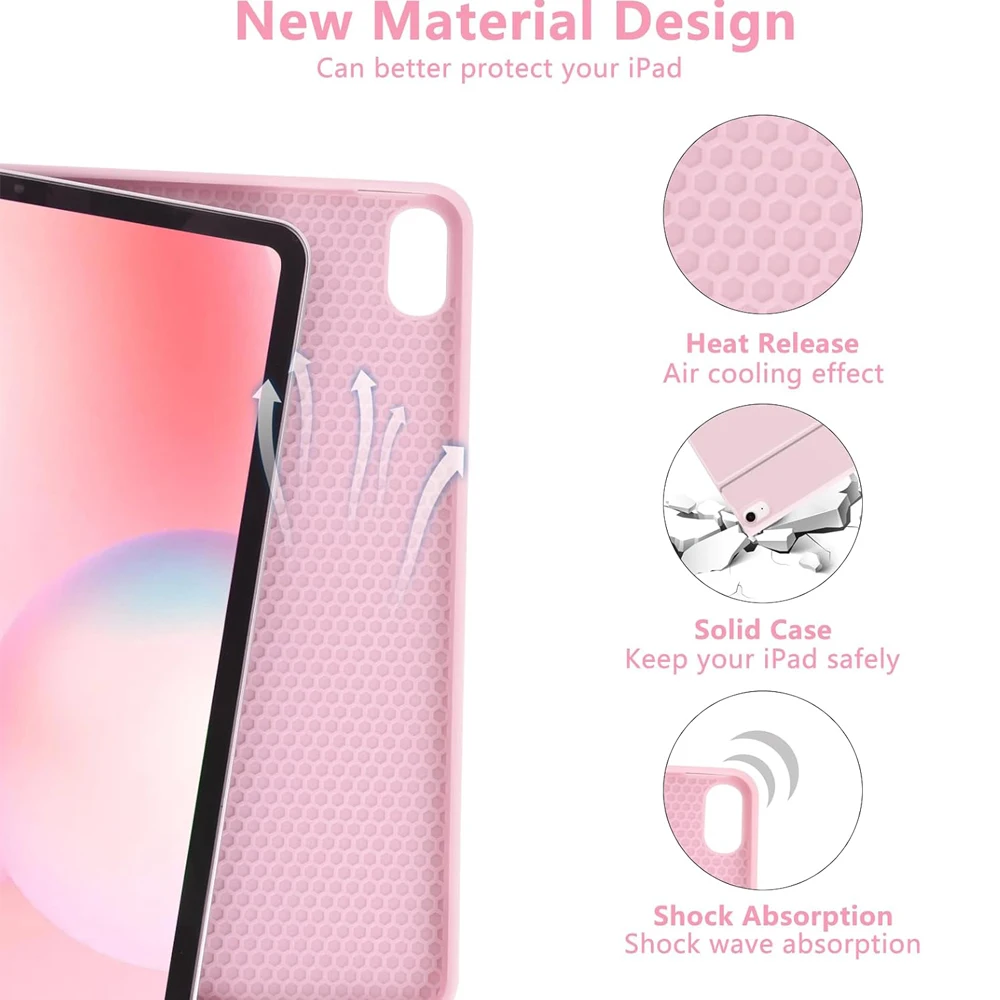 حافظة تابلت لجهاز iPad Air مقاس 11 بوصة (M2/M3)، حافظة لوحة مفاتيح قابلة للفصل لجهاز iPad Air 5th/4th 10.9 بوصة مع حامل قلم رصاص