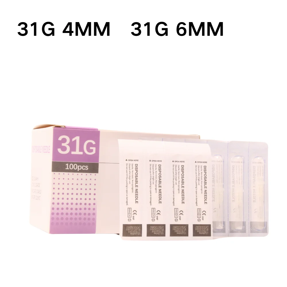 

100pcs/box Body Piercing Tattoo Needle Stainless Steel 31G 4mm 6mm Extremely Fine Beauty Needle Painless Small Needle