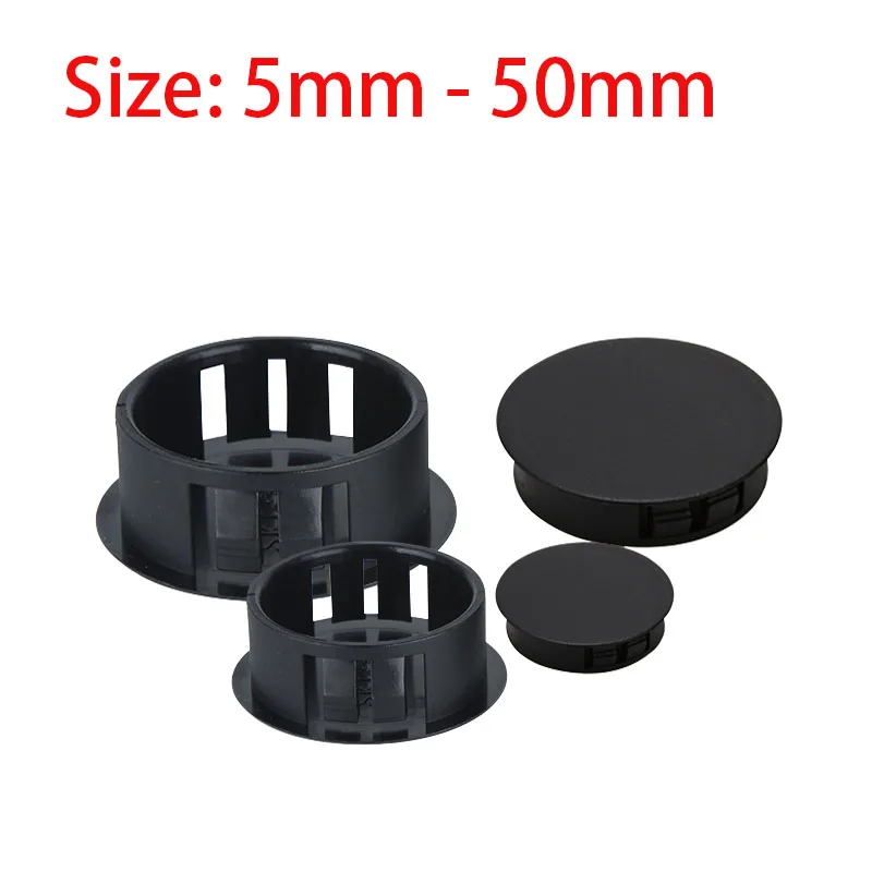 2-10pcs Nylon Snap-on Plug Plastic Hole Plug Dust Caps Flat Head Reserved Hole Plugging Steel Pipe Seal Stopper 5mm to 50mm