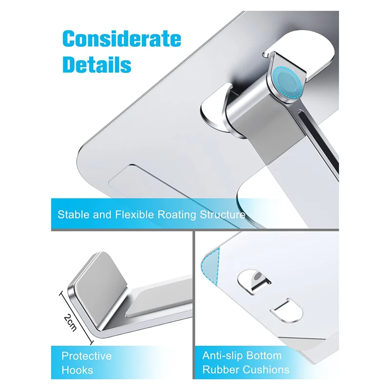 G6-Ergonomic Laptop Stand, Adjustable Aluminium Alloy Desk Riser For Laptops