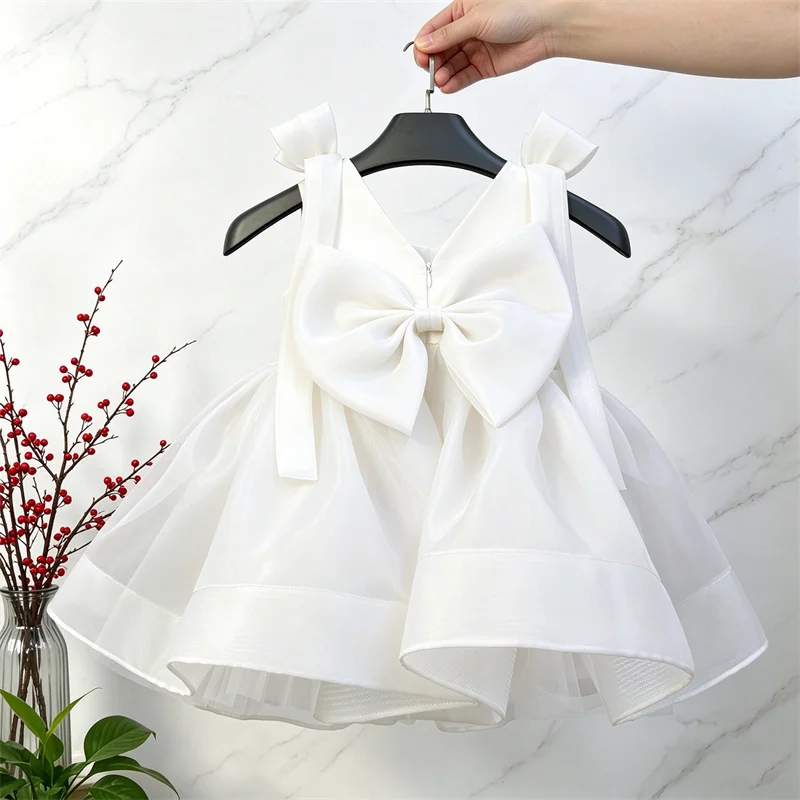 robe-de-princesse-en-tulle-pour-bebe-et-enfant-col-en-v-nœud-robe-de-demoiselle-d'honneur-robe-de-premiere-communion-robe-de-bal-robe-de-fete-de-mariage-robe-d'anniversaire-robe-de-spectacle