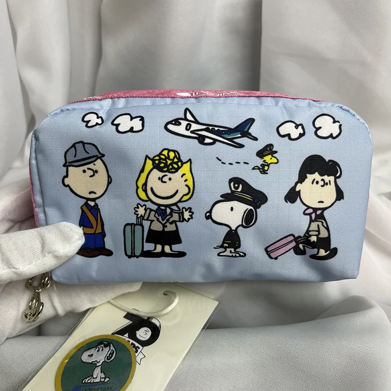 Snoopy borse cosmetiche portatili borse per il trucco alla moda per la conservazione dei cartoni animati per le donne borsa per il trucco