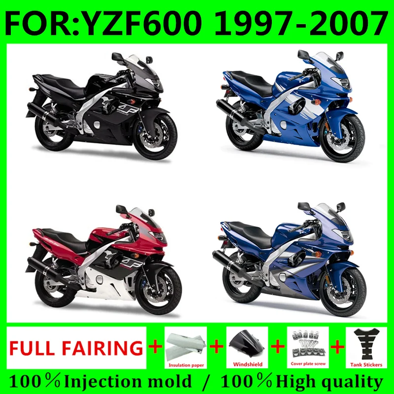 NEW ABS Motorcycle Injection mold full Fairing Kit fit For YZF 600 2006 yzf600 1997 - 2007 Bodywork Fairings kits