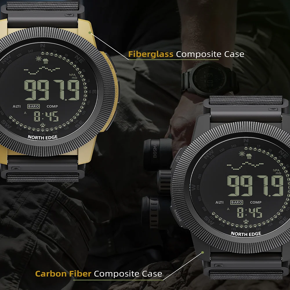 NORTH EDGE Men's Tactical Watc - Altimeter Compass Watch ulasan dan harga