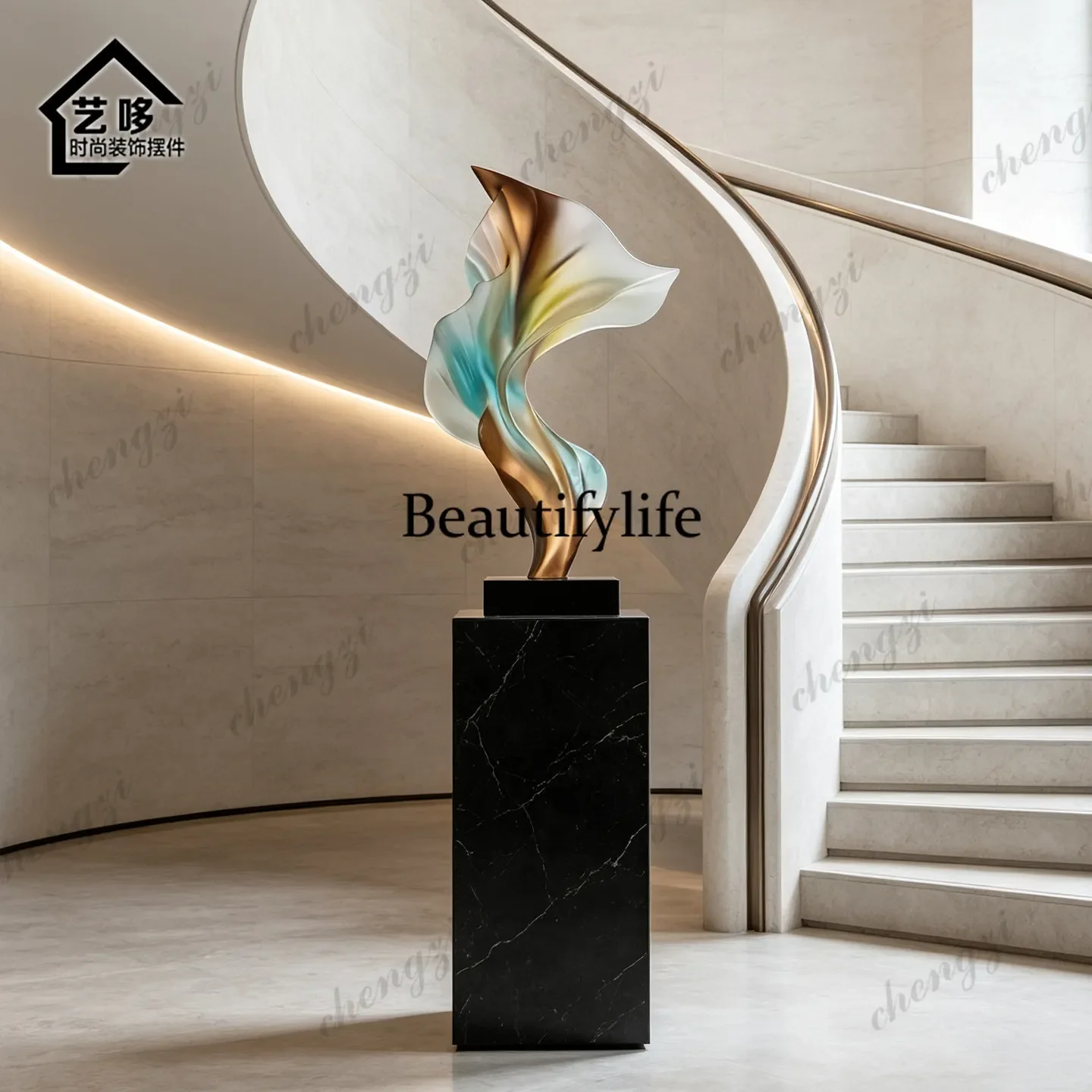 TTT Modern abstract floor sculpture living room entrance hotel floor decoration minimalist art light luxury Italian ornament