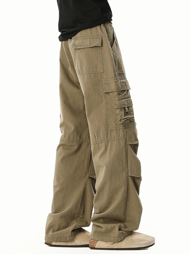 الأمريكية الرجعية العمل السراويل الرجال الصيف الاتجاه الجديد فضفاض سكين السراويل الرجال مستقيم سراويل تقليدية الشباب Vitali Sle القطن الدنيم