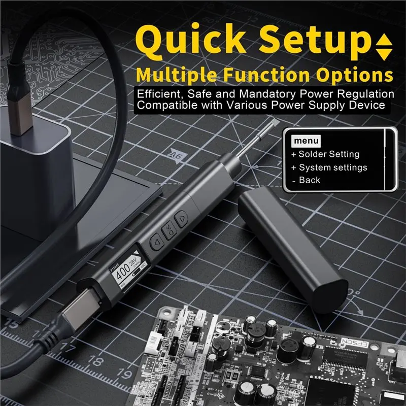 【SURPISE】PTS245 PD3.1 140W Smart Digital Mini Soldering Iron Kit Solder Station Electronic Repair DIY Tool