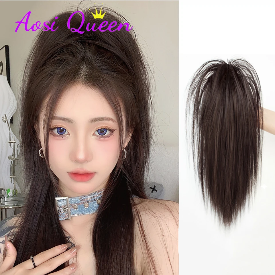 

AOSI Synthetic Ponytail Wig Female Waterfall Half Tied Long Hair High Ponytail Clip Wig Braid Natural Fluffy Hair Increase