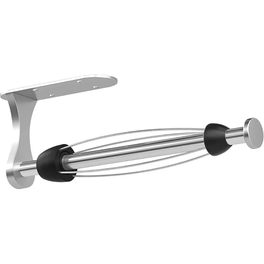 

Under Cabinet Paper Towel Holder, One-Handed Tear, Wall-Mounted, Adhesive, Silver, with Ratchet Mechanism for Kitchen and Bathro