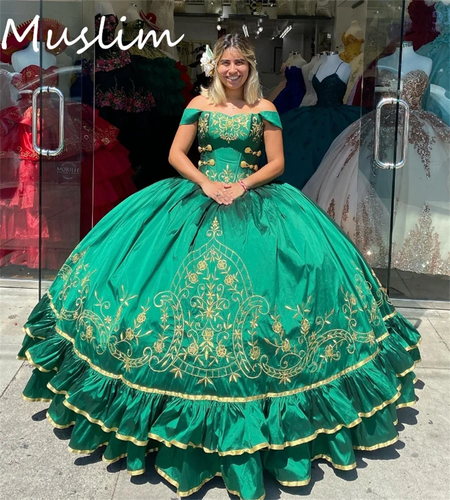 

Elegant Emerald Green Vestido De 15 Quinceañeras 2025 Embroidery Tiered Vestidos De Xv 15 Años Birthday Party Noite Customized