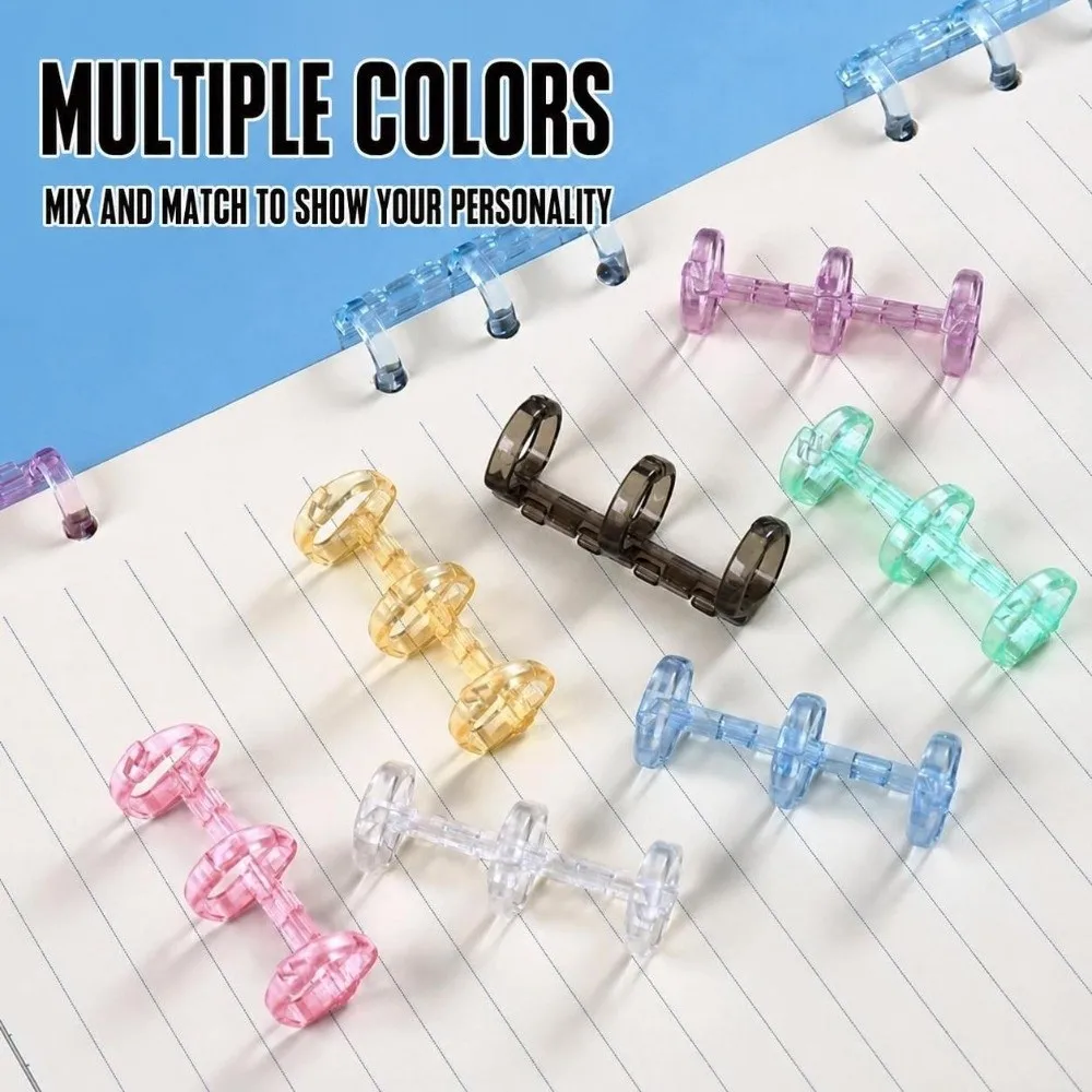 Plastic 3 Holes Binder Rings 3-holes Detachable Loose Leaf Rings Transparent DIY Notebook Binding Accessories