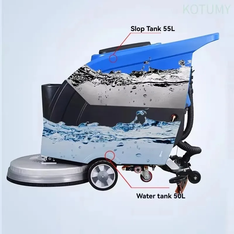 Electric Manual Floor Scrubber, Washing and Mopping Integrated Sweeping Machine, Industrial Floor Scrubber