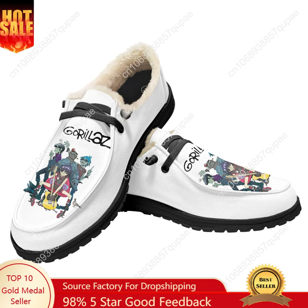 

Gorillaz Rock Band ChakaKhan Plush Casual Shoes Flat Shoe Men Woman Breathable Outdoor Lightweight Footwear Custom Made Shoe