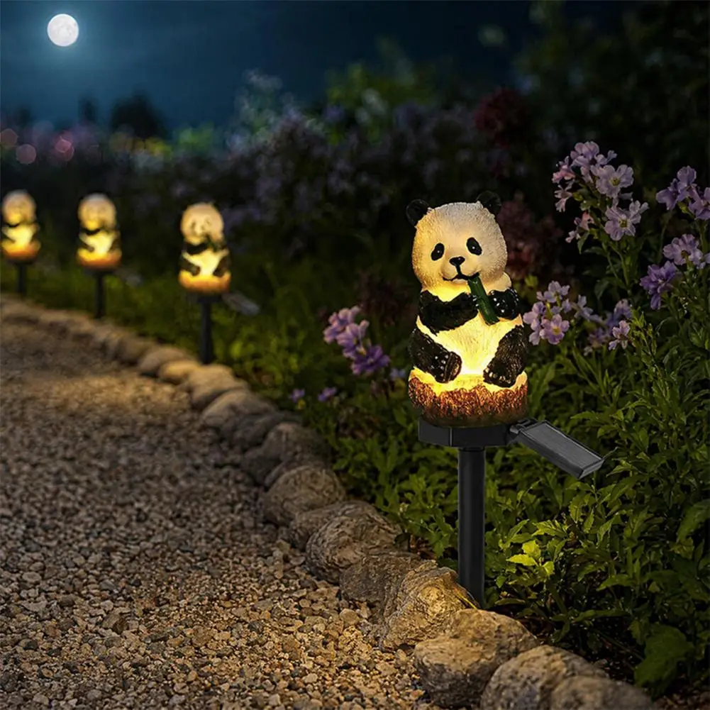 

Solar Garden Lights All-weather Solar Light Solar Stake Lights Resin Owl Panda Frog Garden Decor Waterproof Outdoor Landscape