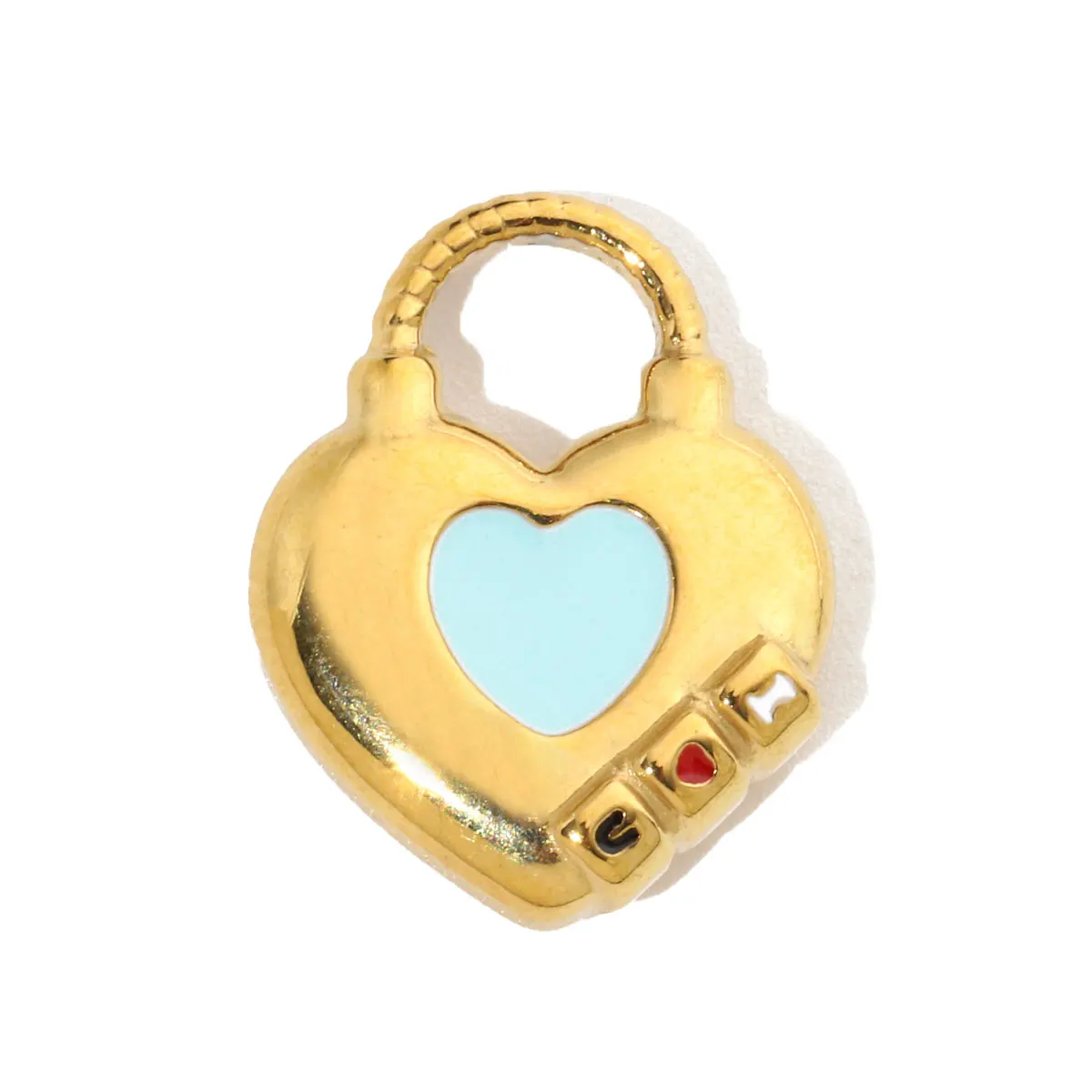 Breloques en forme de cœur en acier inoxydable, pendentifs en émail pour la fabrication de colliers, accessoires de bijoux à la mode, 3 pièces/lot