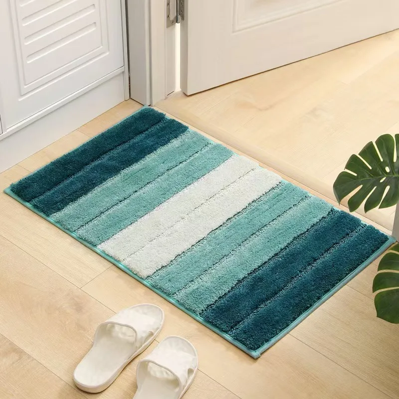 Gradient Color Thickened Tufted Flocked Carpet Bathroom Mat Super Absorbent Non-slip Floor Mat Kitchen Rug Door Mat