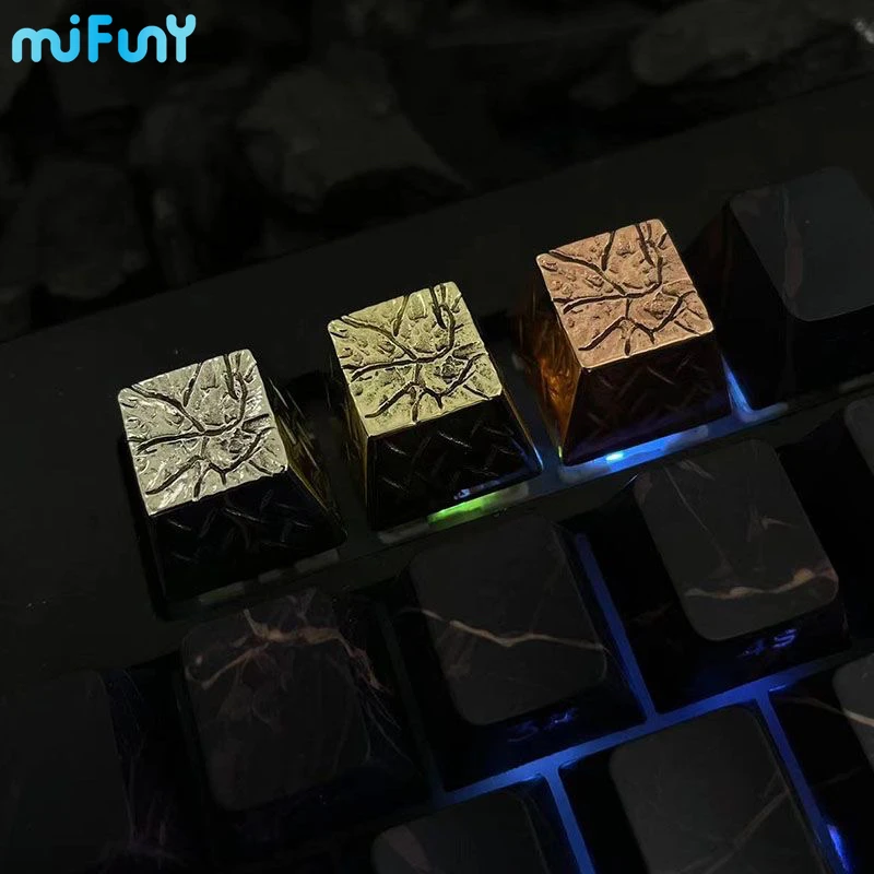 Pure Copper Point Keycap Brief Retro Opaque Original Personality Keycaps Cross Axis Universal Mechanical Keyboard Accessories