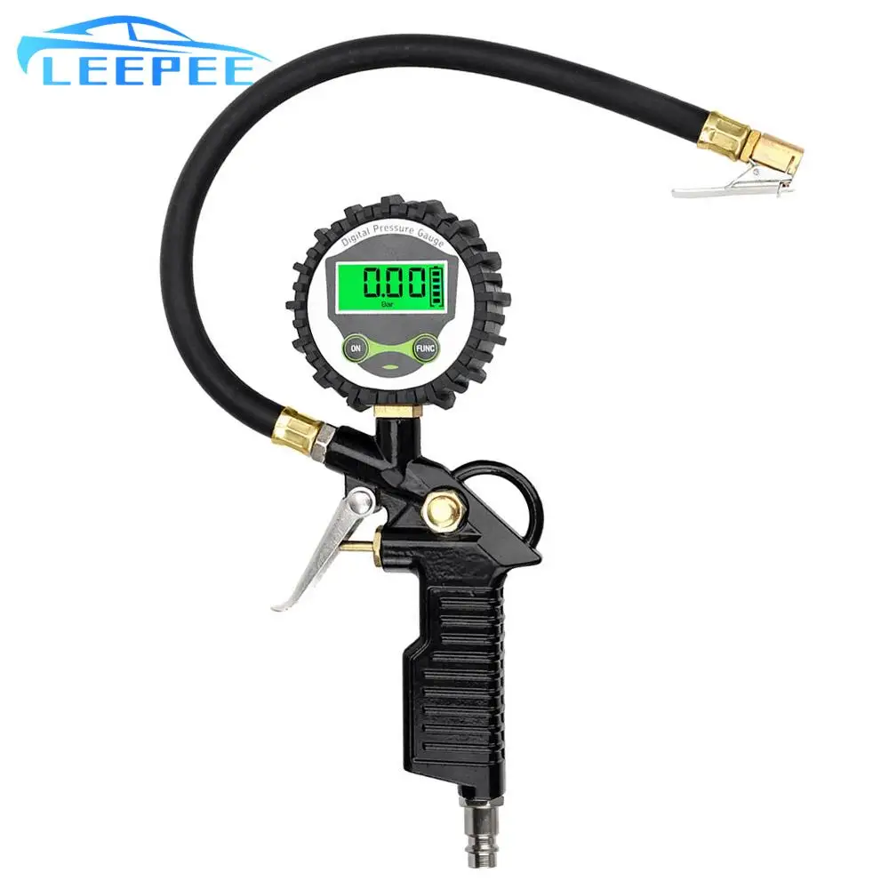 Inflation Monitoring Manometer Car EU Tire Air Pressure Inflator Gauge LED Backlight Vehicle Tester Digital LCD Display