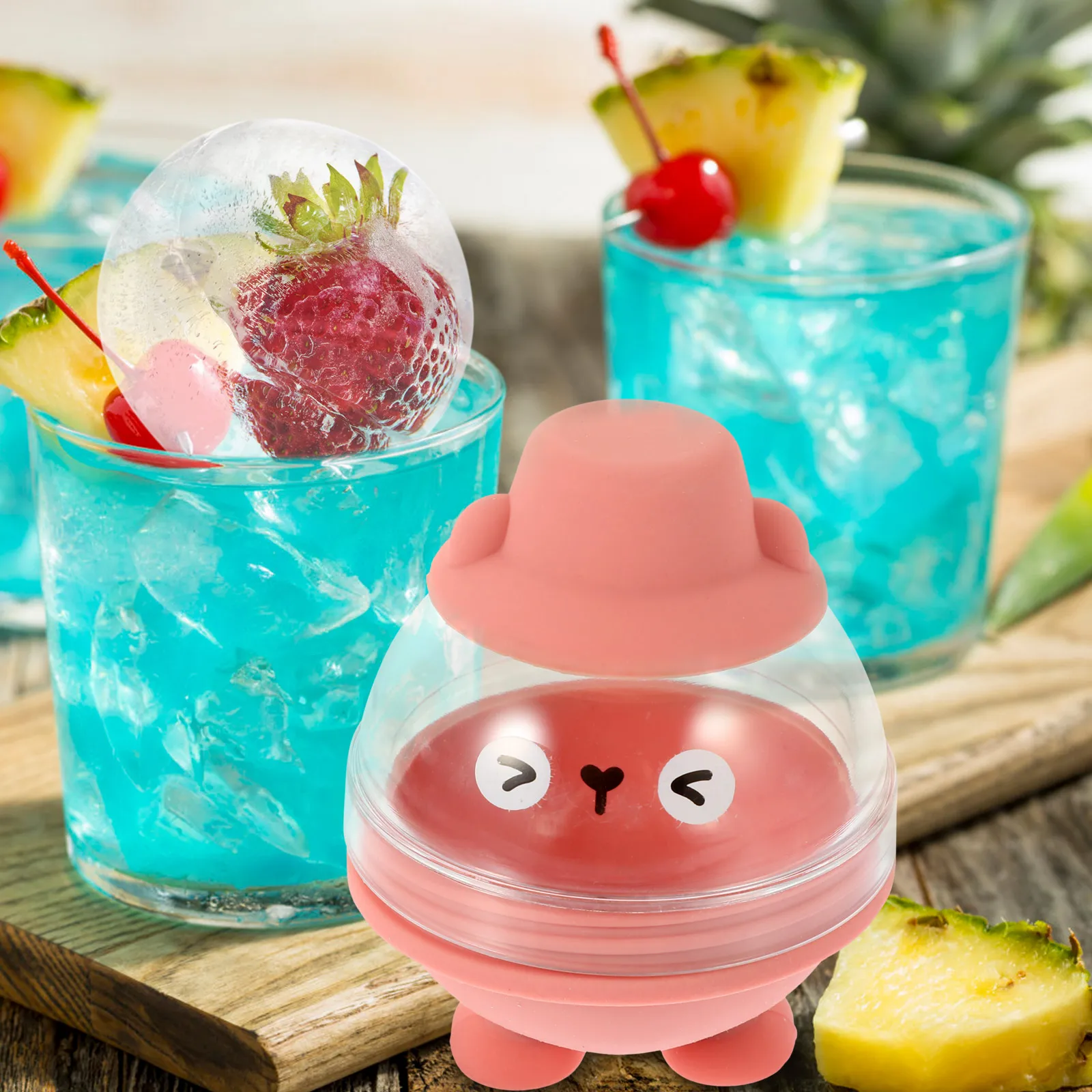 

Silicone Ice Cube Mold Ball Shaped for Whiskey Cocktail Leak Proof Non Stick H made Large Kitchen Bar Supplies
