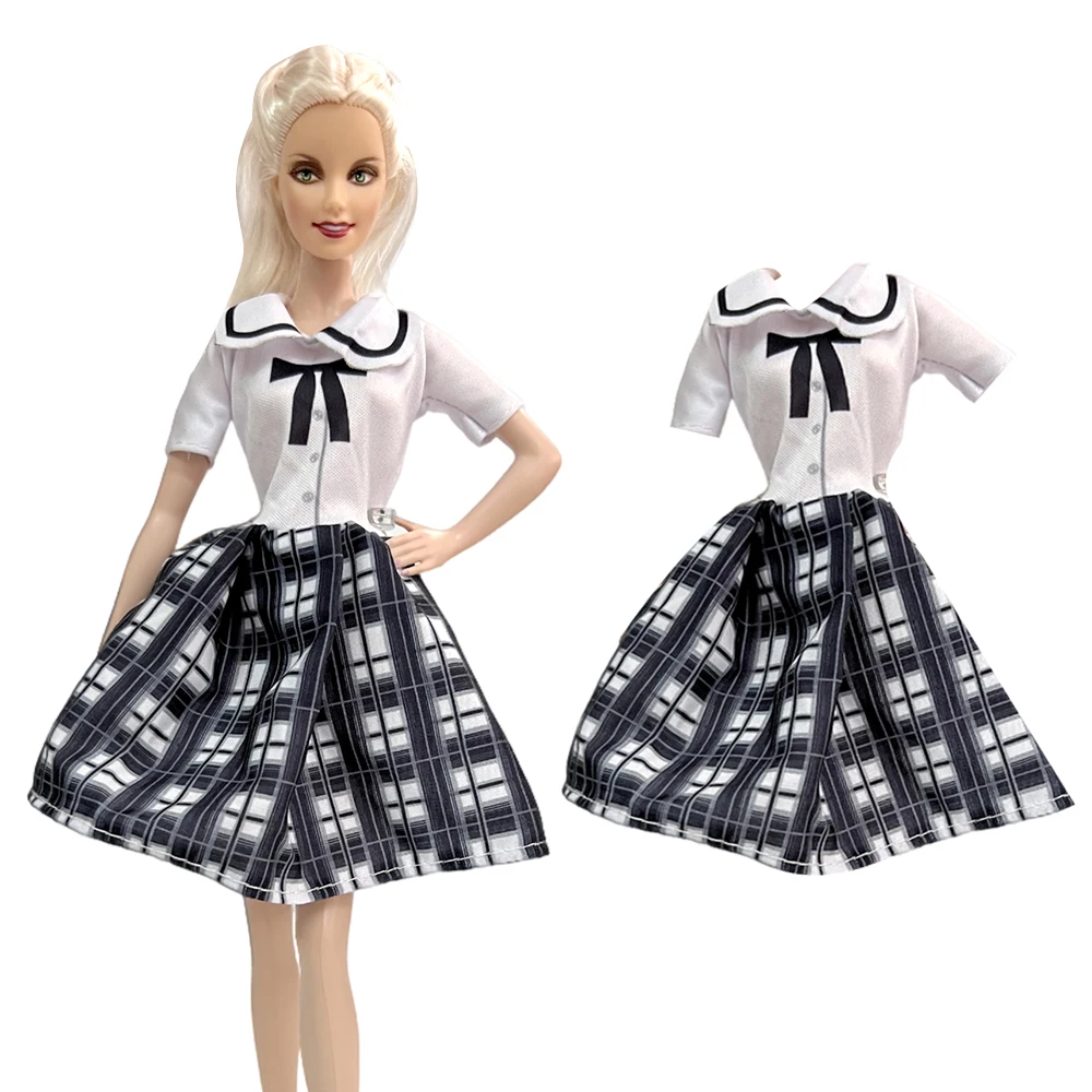 NK Official  1 Pcs Fashion Skirt School Uniform Dress for Barbie 1/6 BJD Doll Clothes Accessories Play House Dressing Up Toys