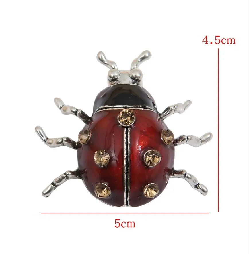 Glazed Seven Star Ladybug Breast Pin for Women Suit Collar Pin for Men Fashionable Cardigan Button Pin Retro Jewelry Gift