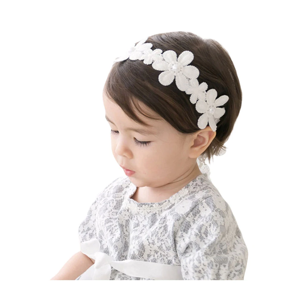 

2pcs Headband Hairband Flower Cloth Headdress Adorable White Plum Blossom