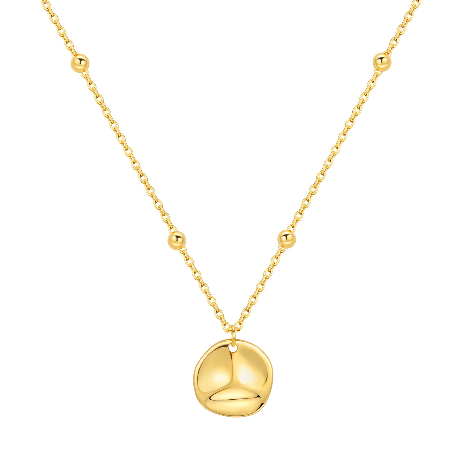 

Orstarry 925 Sterling Silver 18K Gold Round Card Necklace Pendant Women Birthday Wedding anniversary Gifts Original Jewelry