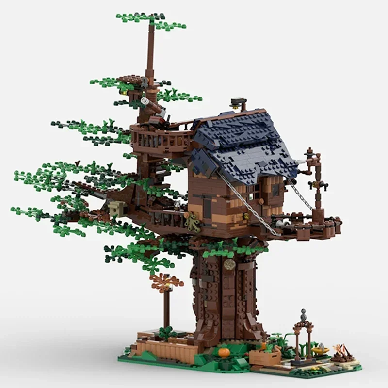 Moc Building Bricks Medieval Model New Life Tree House Technical Bricks DIY Assembly Christmas Toys For Child Holiday Gifts