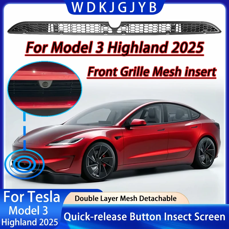For Tesla Model 3 2025 Launch Highland Inner Vent Grille Lower Bumper Anti Insect Net Air Inlet Anti Dust Proof Cover