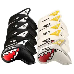 9pcs Golf Club Cover Sharks Golf Club Iron Head Covers Waterproof Golf Putter Protector Headcover Golf Accessories Supplies