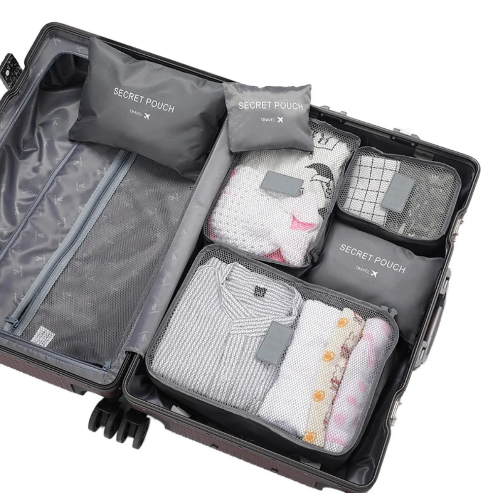 

6Pcs/Set Space Saving Travel Storage Bag Set Foldable Expandable Packing Cubes Bag Large Capacity Dampproof