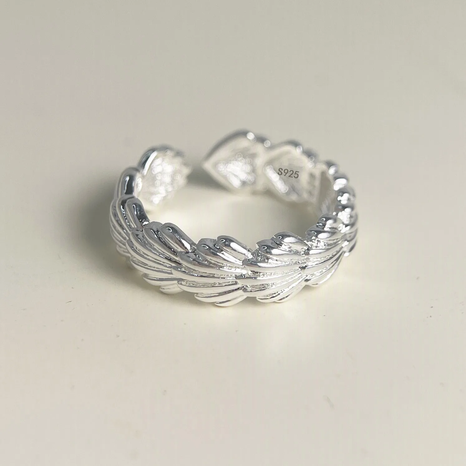 Women's 925 Sterling Silver Shell Flower Ring, Handmade Gift