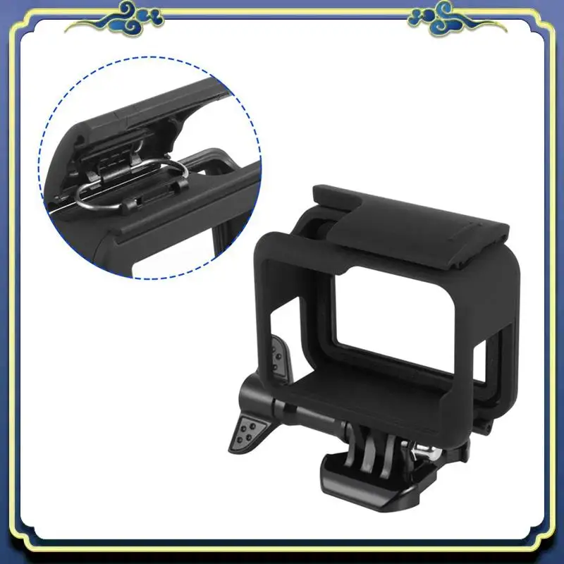 Portable 5X Frame For Gopro Hero (2018) / 6 / 5 Housing Border Protective Shell For Go Pro Hero6 Hero5 Black (Black)