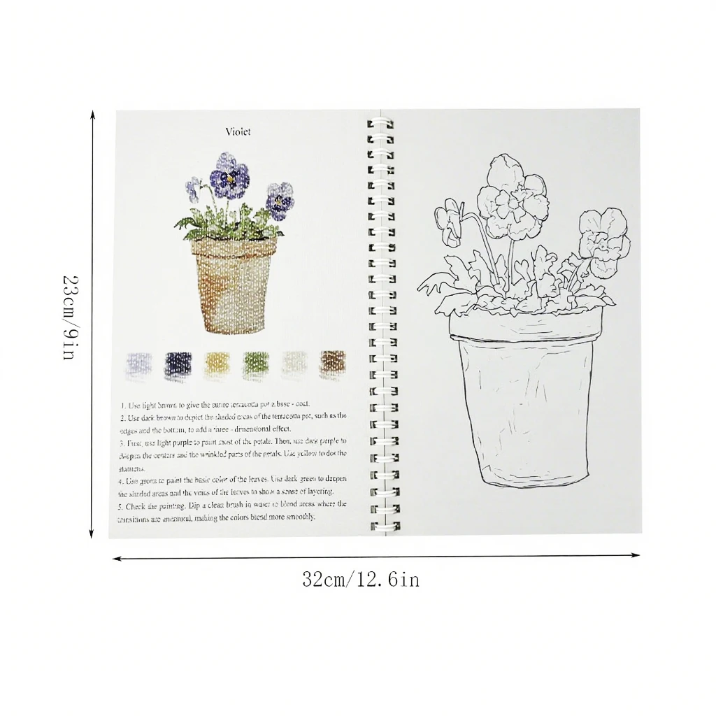 Floral Art Relax Coloring Book for Adults - Floral Painting on Thick Artist Paper | Premium Color Guide & Holiday Gift Set