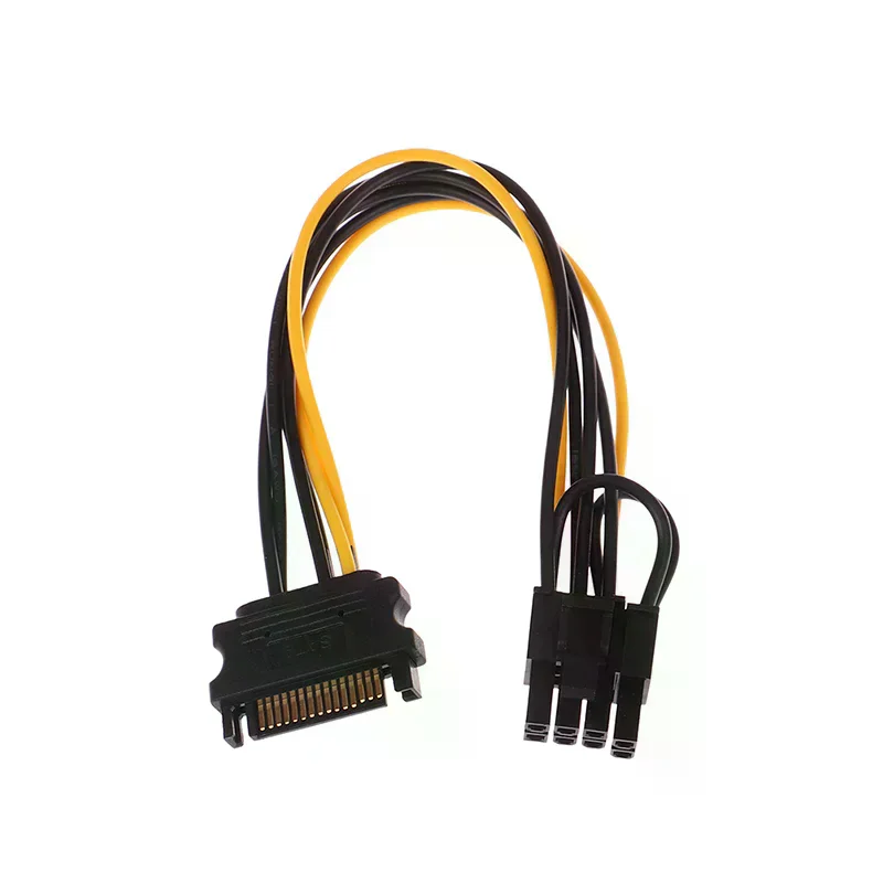 1Pc 15Pin SATA Male to 8Pin(6+2) PCI-E Power Supply Cable 20cm Graphics Card Power Converter Cable