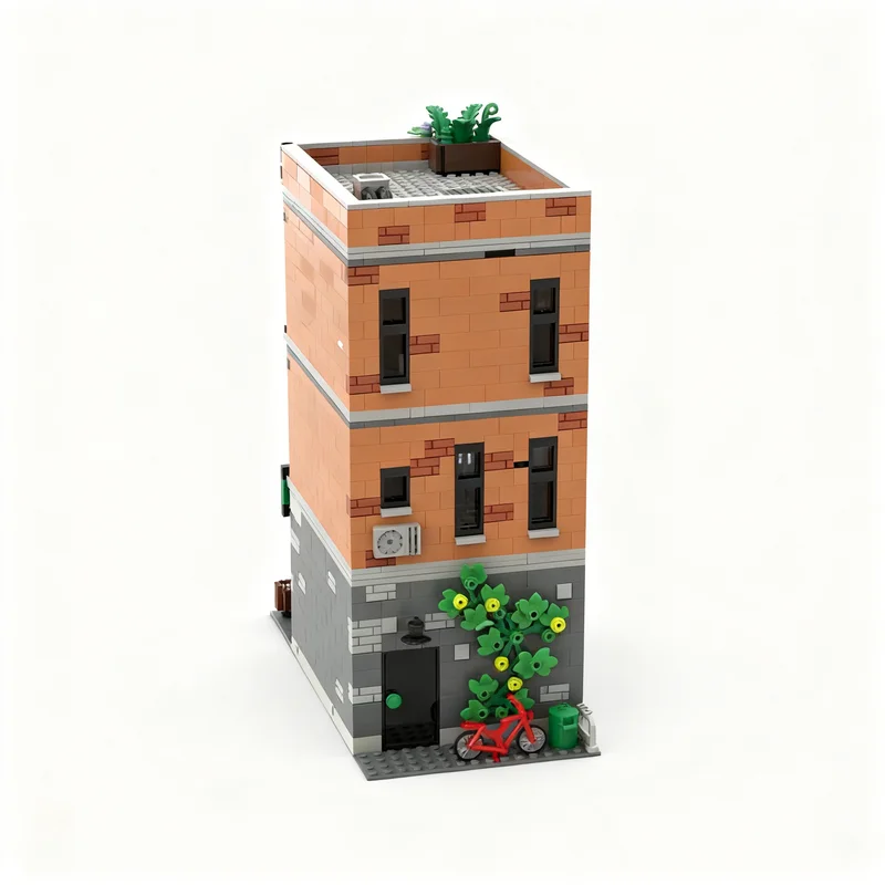2162 Piezas MOC Tienda de Discos, Estudio Musical, Apartamento, Modelo de Paisaje Urbano Modular, Bloques de Construcción, Juguete de Regalo de Navidad