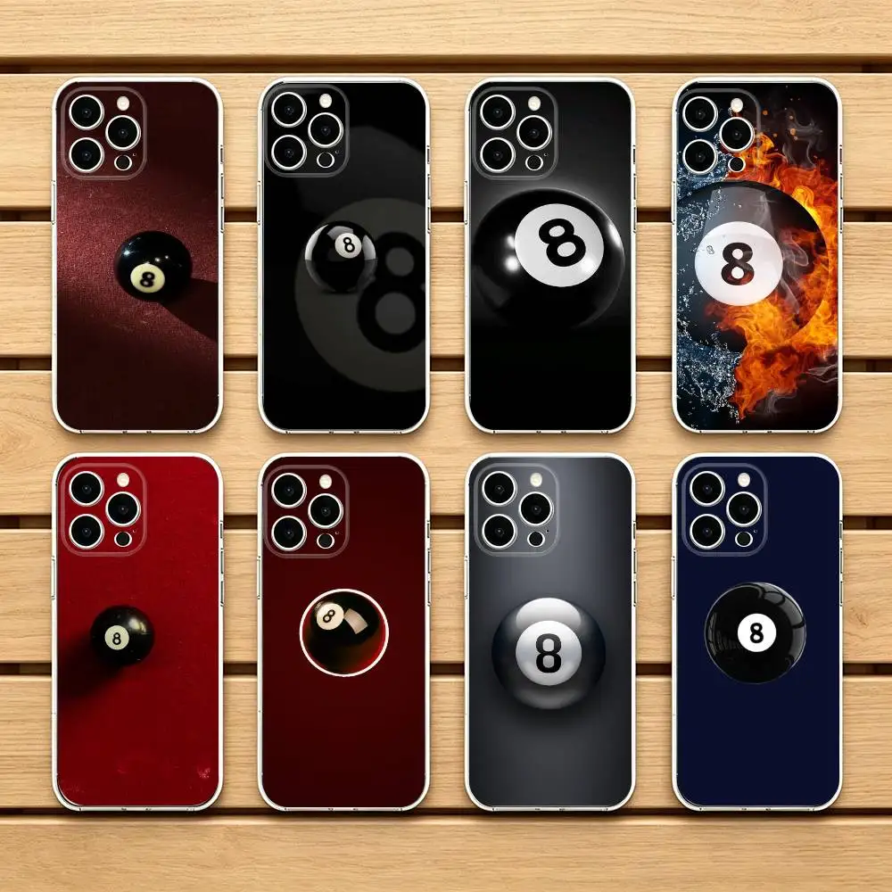 

Billiard Number 8 Phone Case For iPhone 17 Air 16 15 14 13 12 11 Pro Max Plus Cover
