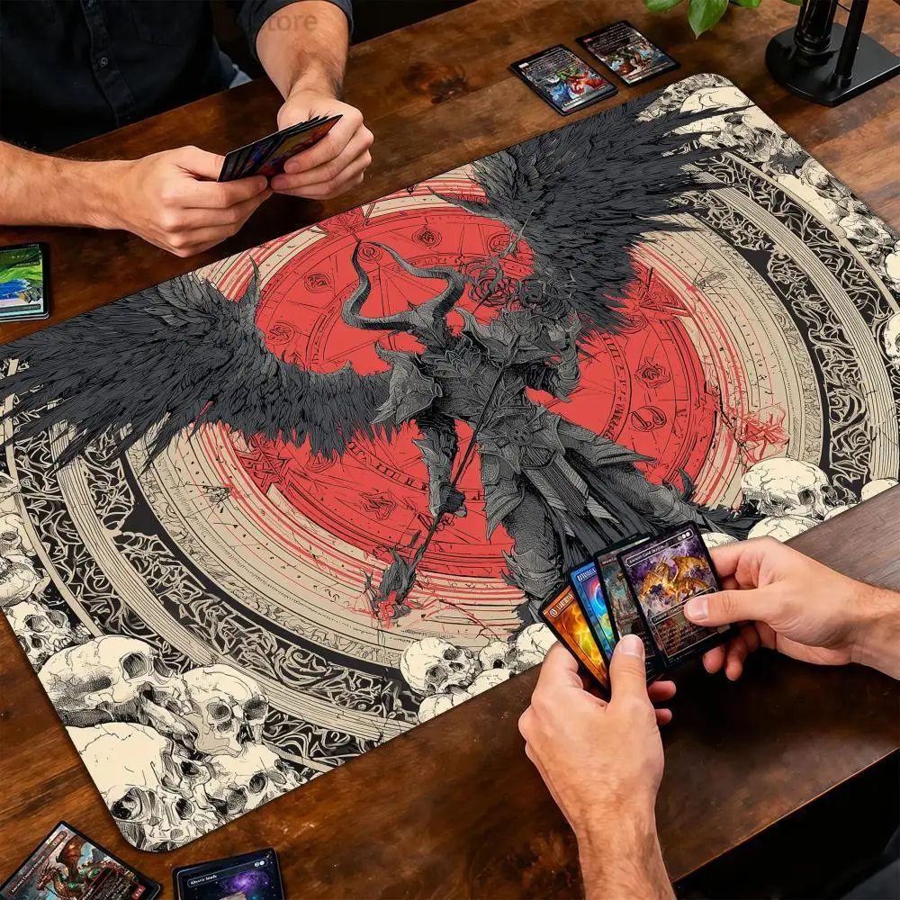 Demon Messenger and Rune Array Magic Card Battle Mat MTG Playmat Anti-slip Base Gathering Gaming Mats Board Game Mat for TCG