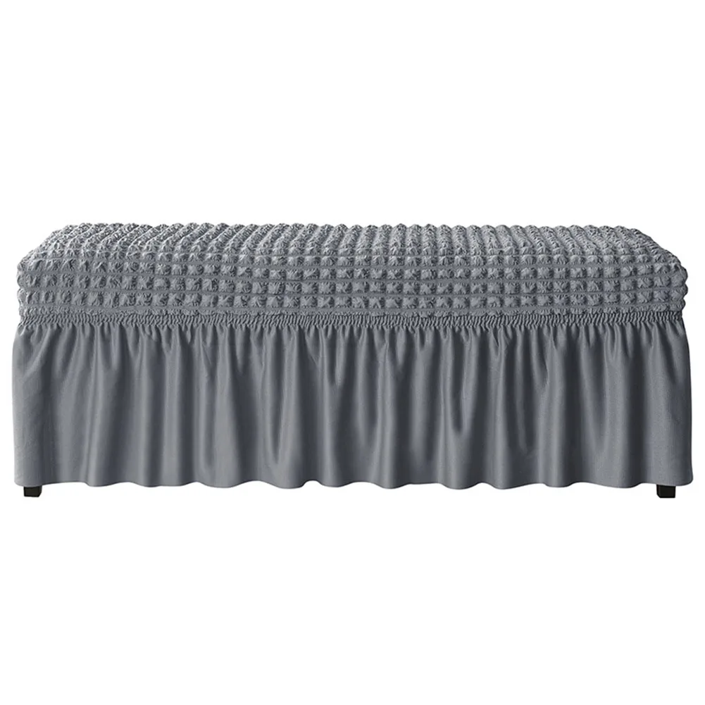 Elastic Bench Cover with 3D Bubble Grid Nordic Style Snug Fit Complete Protection for Bedroom Piano and Long Chair
