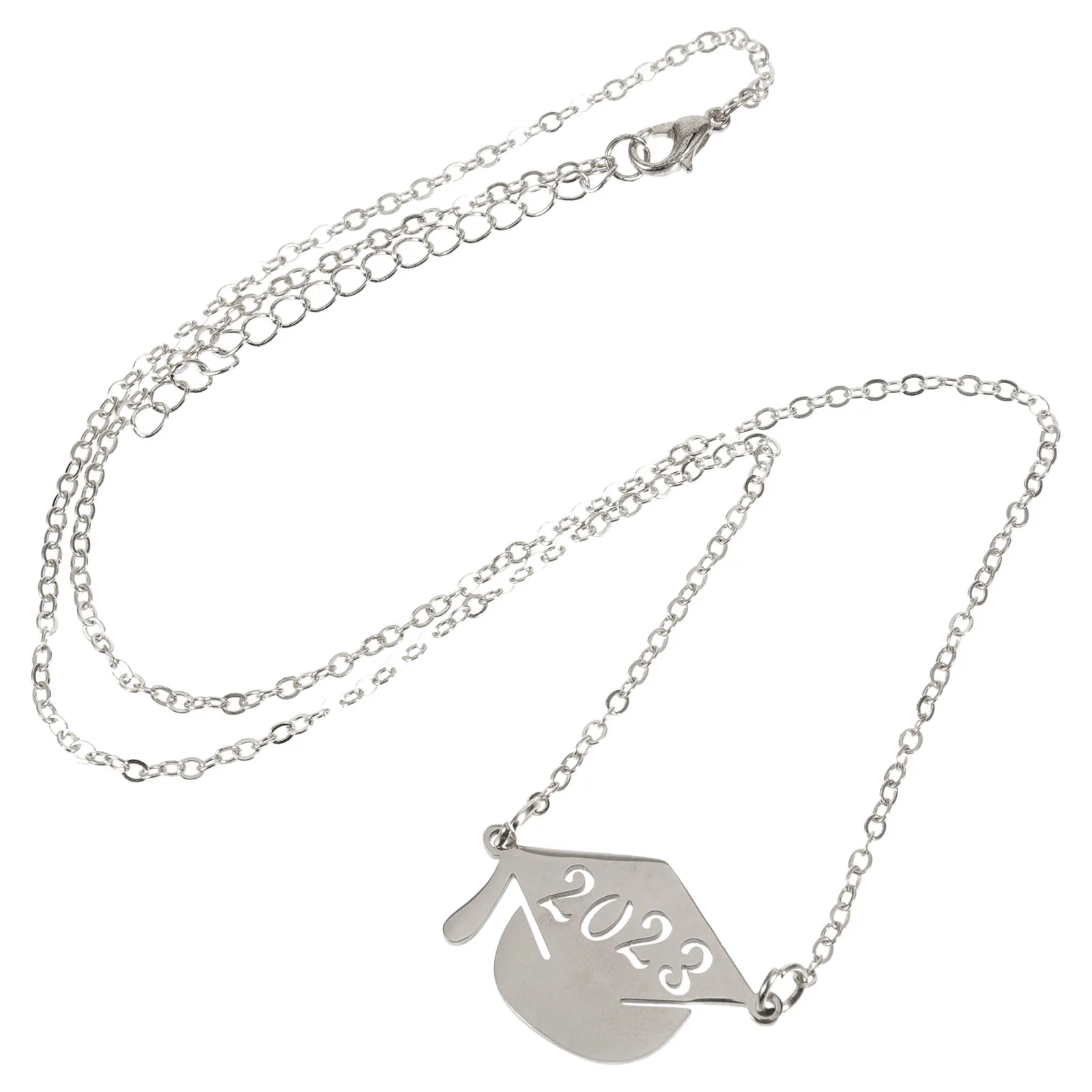 

Doctoral Cap Necklace 2023 Graduation Gifts Gold Stainless Steel Pendant Metal Decorations Jewelry Party Favor