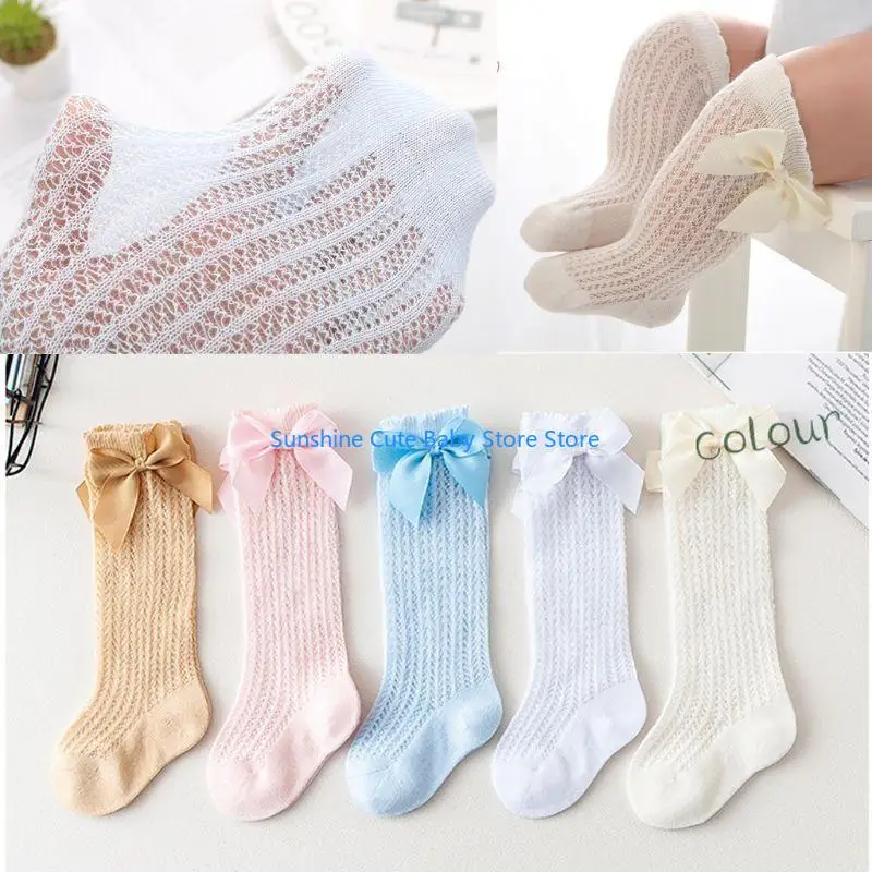 C5AF الرضع الصغار القوس متماسكة الجوارب القطنية أنبوب تكدرت جوارب 4 ألوان القطن