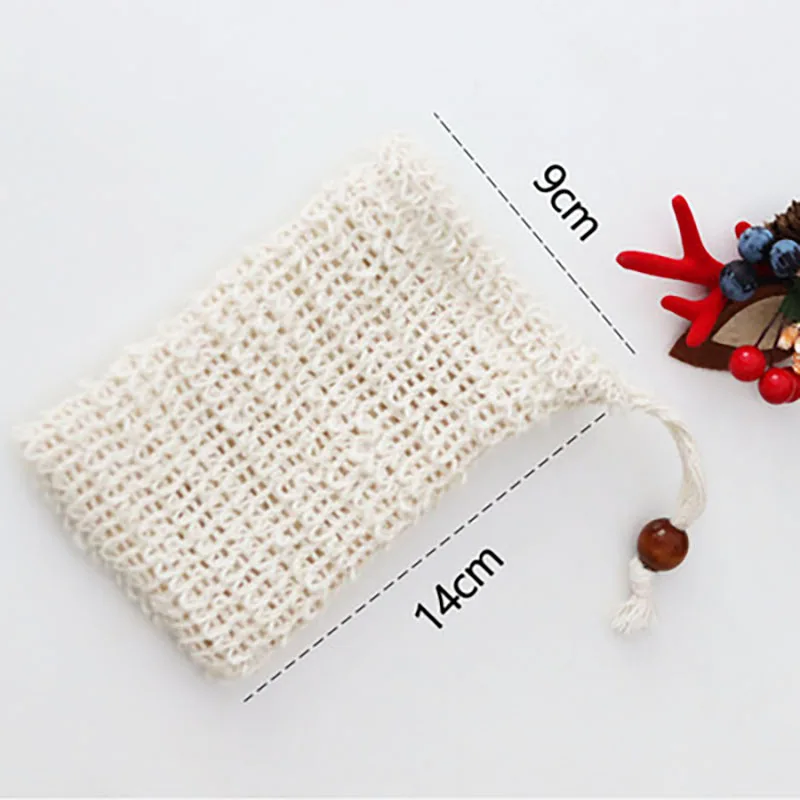 

Natural Ramie Jute Foaming Net Handmade Soap Bag Can Be Hung Beam Mouth Soap Bag Eco Friendly Mesh Bag Crafts