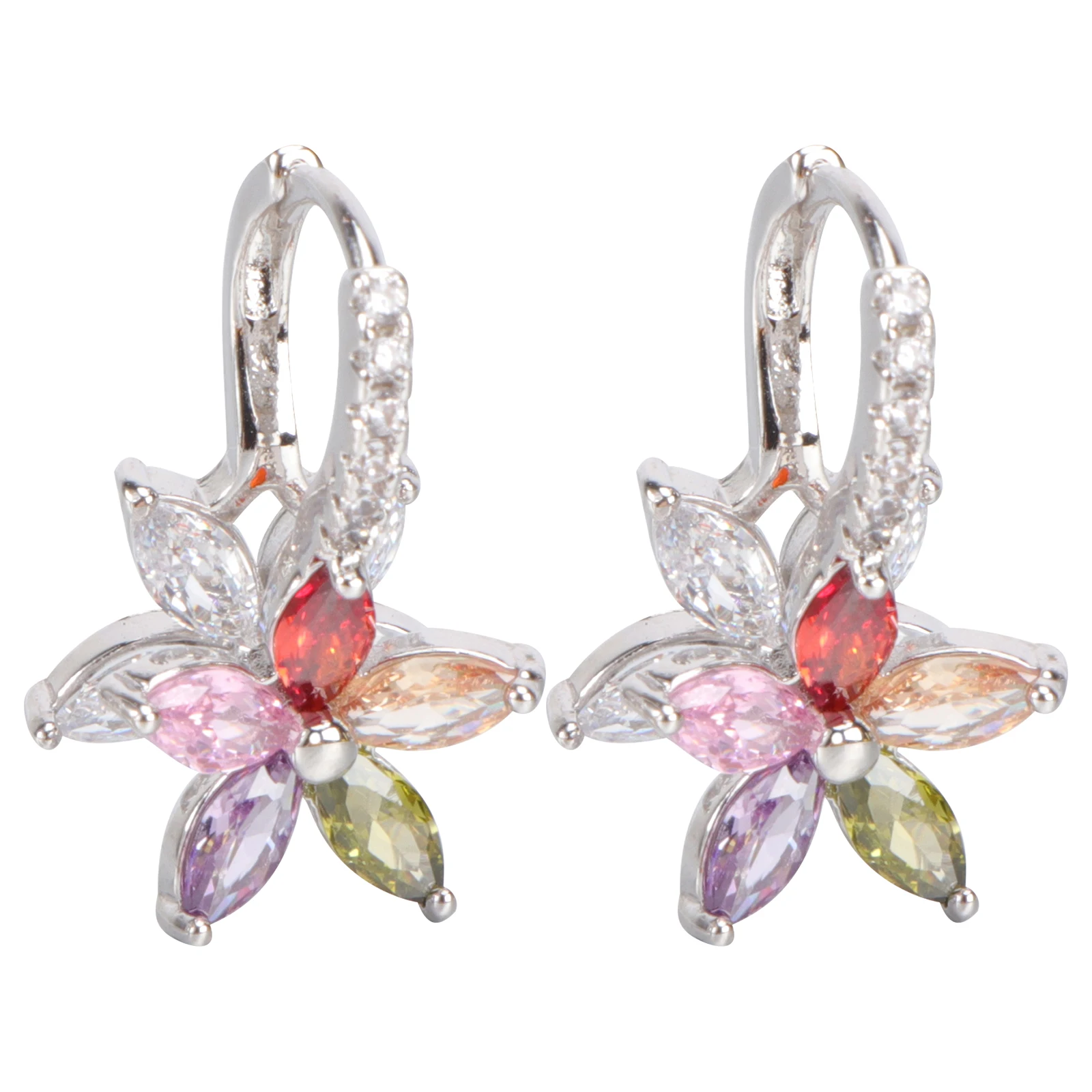 

Zircon Earrings Copper Material Party Daily Decor Flower Pendant Earrings Gifts Fashionable Jewelry Accessories