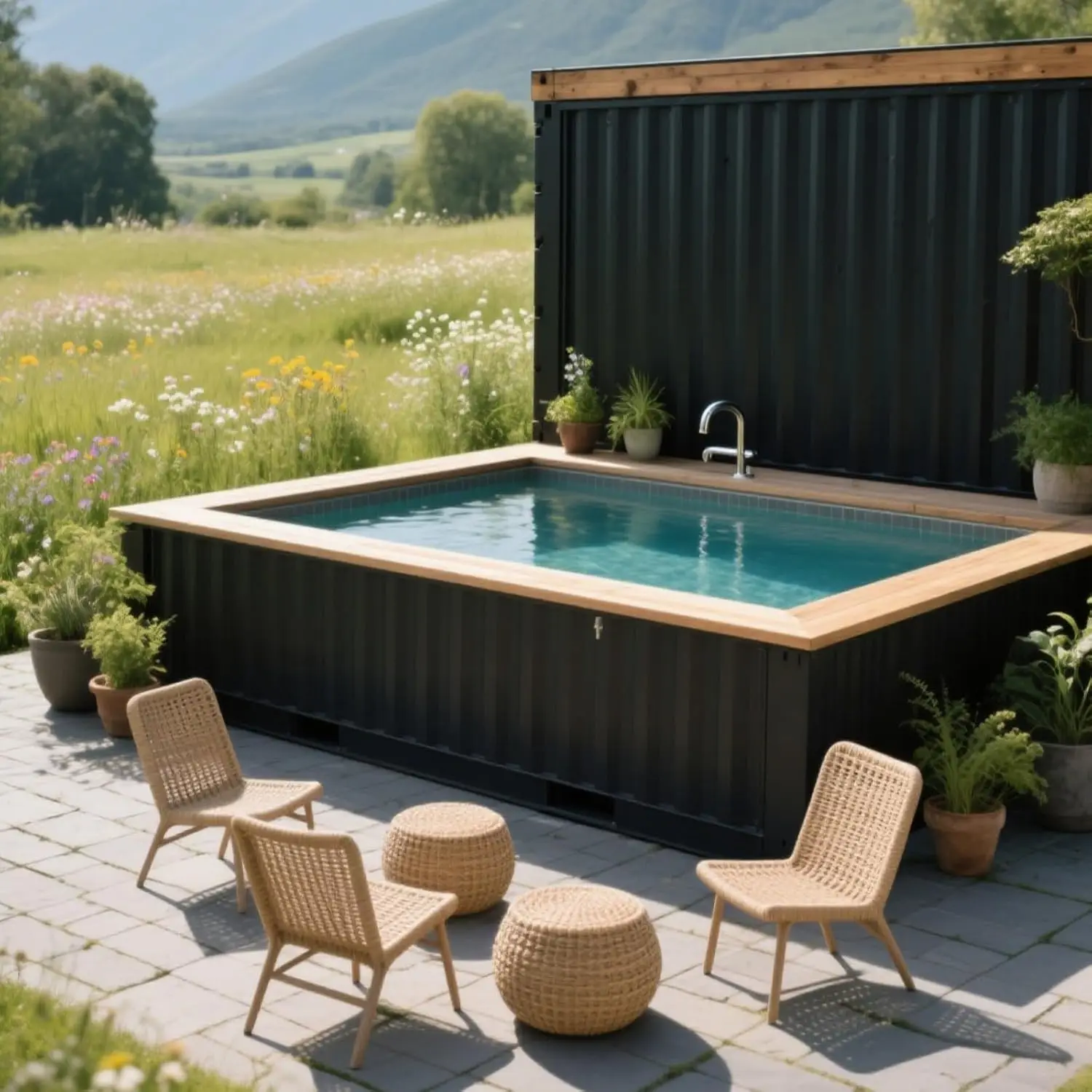 Customizable Container Swimming Pool 20ft Prefabricated Container Swimming Pool Suitable for DIY Installation in Small Yard