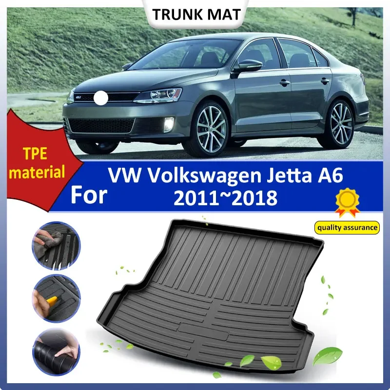 

Car TPE Rear Trunk Mat For VW Volkswagen Jetta A6 Vento 2011 2012 2013 2014 2015 2016 2017 2018 Waterproof Anti slip Floor Mat