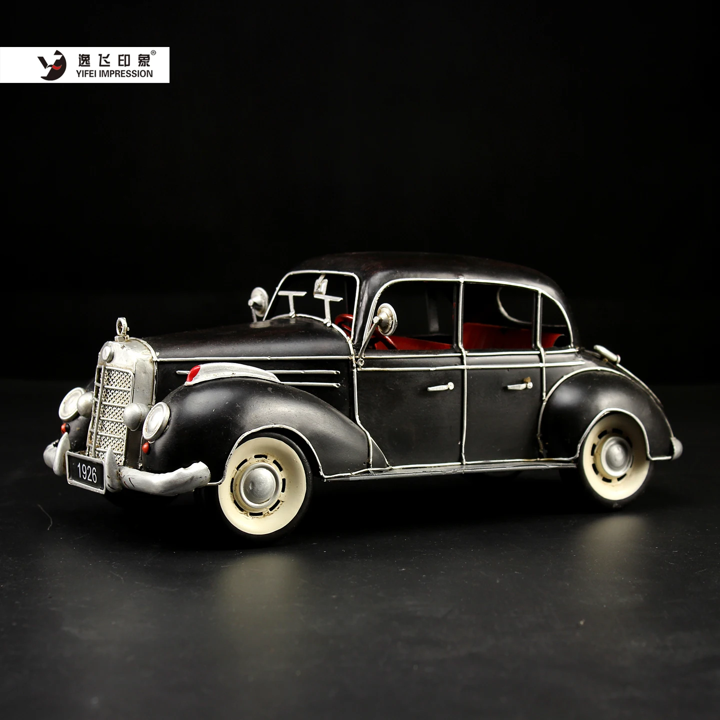 Retro Handmade Iron Art 300SC Classic Sedan Car Model Creative Ornament Home Bar Living Room Nostalgic Retro Decorative Props