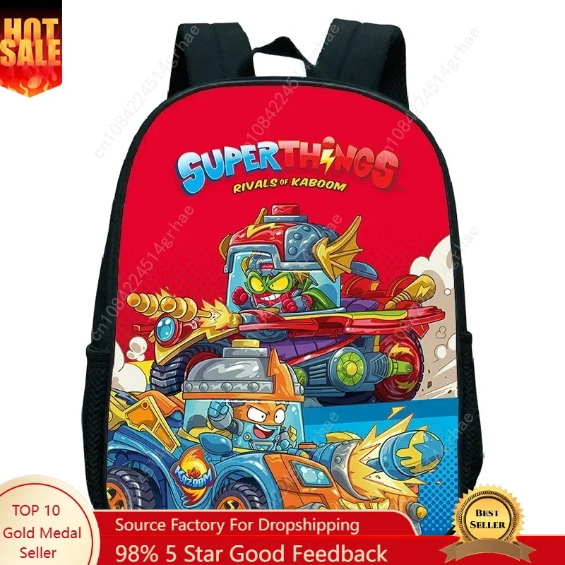 

SuperThings Backpack Toddler Cartoon Schoolbag Boys Girls Kindergarten Bag Waterproof Kids Bookbag 12 Inch